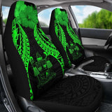 Fiji Polynesian Car Seat Covers Pride Seal And Hibiscus Green - 232125 - YourCarButBetter
