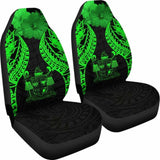 Fiji Polynesian Car Seat Covers Pride Seal And Hibiscus Green - 232125 - YourCarButBetter