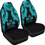 Fiji Polynesian Car Seat Covers Pride Seal And Hibiscus Neon Blue - 232125 - YourCarButBetter