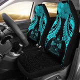 Fiji Polynesian Car Seat Covers Pride Seal And Hibiscus Neon Blue - 232125 - YourCarButBetter