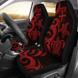 Fiji Polynesian Car Seat Covers - Red Tentacle Turtle - 091114 - YourCarButBetter