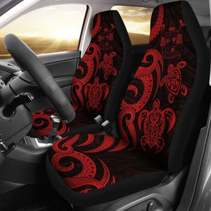 Fiji Polynesian Car Seat Covers - Red Tentacle Turtle Crest - 091114 - YourCarButBetter