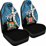 Fiji Polynesian Car Seat Covers - Tribal Wave Tattoo Flag Style - 174914 - YourCarButBetter
