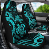 Fiji Polynesian Car Seat Covers - Turquoise Tentacle Turtle Crest - 091114 - YourCarButBetter