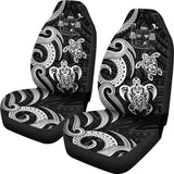 Fiji Polynesian Car Seat Covers - White Tentacle Turtle Crest - 091114 - YourCarButBetter