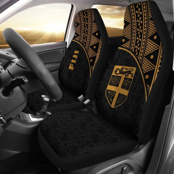 Fiji Tapa Car Seat Covers - Fiji Flag Polynesian Gold Curve - 105905 - YourCarButBetter