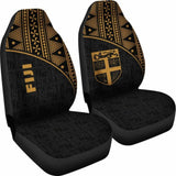 Fiji Tapa Car Seat Covers - Fiji Flag Polynesian Gold Curve - 105905 - YourCarButBetter