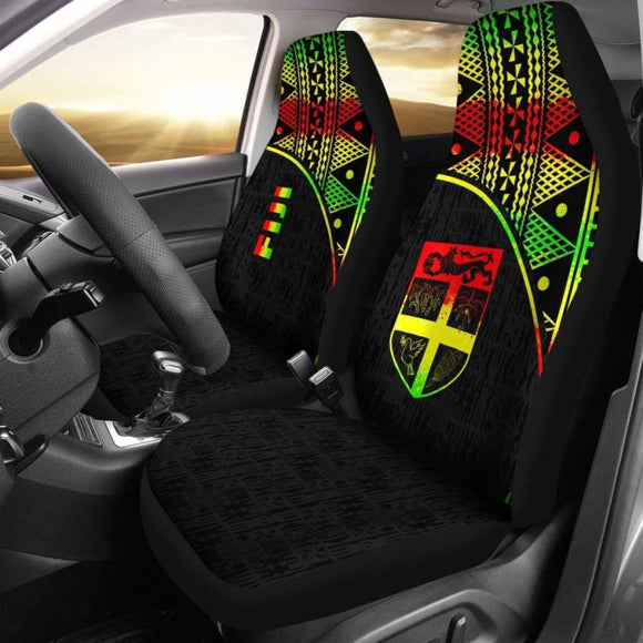 Fiji Tapa Car Seat Covers - Fiji Flag Polynesian Reggae Curve - 105905 - YourCarButBetter