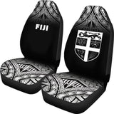 Fiji Tapa Car Seat Covers - Fiji Flag Polynesian Tattoo Fog Black - 11 174914 - YourCarButBetter