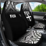 Fiji Tapa Car Seat Covers - Fiji Flag Polynesian Tattoo Fog Black - 11 174914 - YourCarButBetter