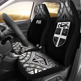 Fiji Tapa Car Seat Covers - Fiji Flag Polynesian Tattoo Fog Black - 11 174914 - YourCarButBetter