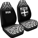 Fiji Tapa Car Seat Covers - Fiji Flag Polynesian Tattoo Fog Black - 11 174914 - YourCarButBetter