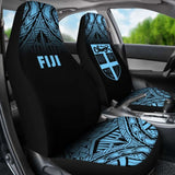 Fiji Tapa Car Seat Covers - Fiji Flag Polynesian Tattoo Fog Blue - 11 174914 - YourCarButBetter