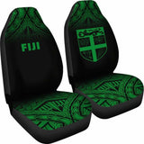 Fiji Tapa Car Seat Covers - Fiji Flag Polynesian Tattoo Fog Green - 105905 - YourCarButBetter