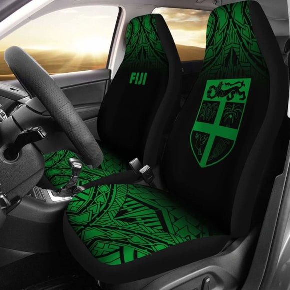 Fiji Tapa Car Seat Covers - Fiji Flag Polynesian Tattoo Fog Green - 105905 - YourCarButBetter