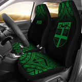 Fiji Tapa Car Seat Covers - Fiji Flag Polynesian Tattoo Fog Green - 105905 - YourCarButBetter