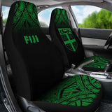 Fiji Tapa Car Seat Covers - Fiji Flag Polynesian Tattoo Fog Green - 105905 - YourCarButBetter