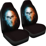 Fire and Ice Skull Car Seat Covers 210802 - YourCarButBetter