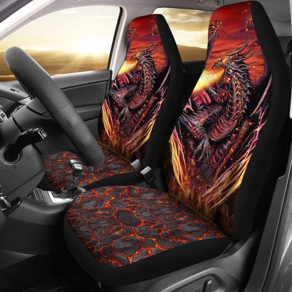 Fire Dragon Fighting Car Seat Covers 211502 - YourCarButBetter