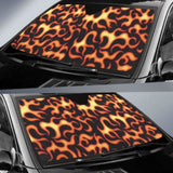 Fire Flame Dark Pattern Car Auto Sun Shades 085424 - YourCarButBetter
