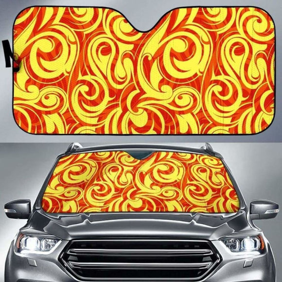 Fire Flame Design Pattern Car Auto Sun Shades 085424 - YourCarButBetter