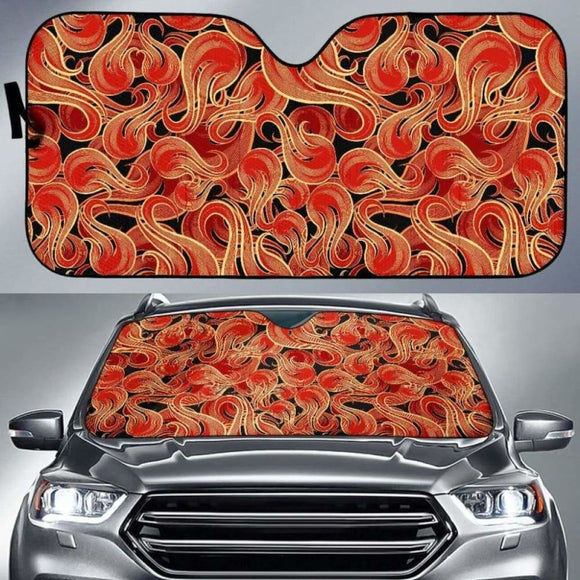 Fire Flame Pattern Car Auto Sun Shades 085424 - YourCarButBetter