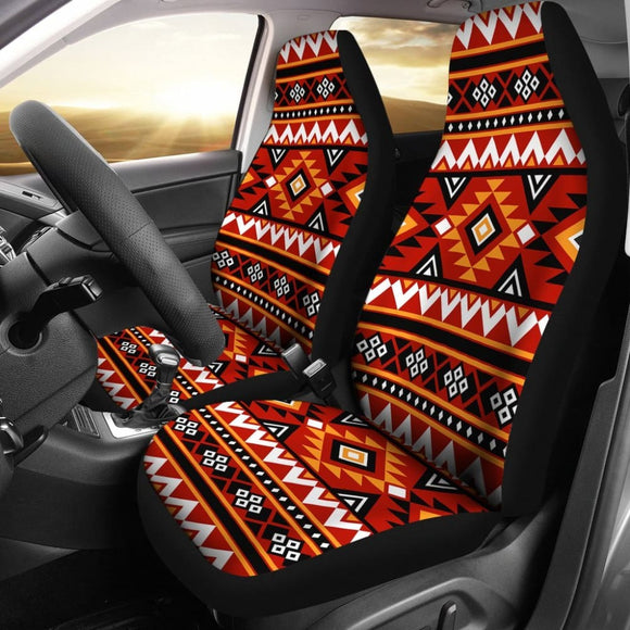 Fire Red Aztec Ajrak Car Seat Covers 174510 - YourCarButBetter