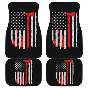 Firefighter American Flag Car Floor Mats Gift 212304 - YourCarButBetter