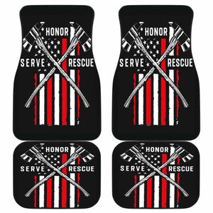 Firefighter American Flag Honor Serve Rescue Car Floor Mats 211103 - YourCarButBetter