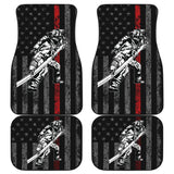 Firefighter Gift American Flag Thin Red Line Fireman Car Floor Mats 212304 - YourCarButBetter