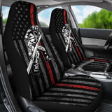 Firefighter Gift American Flag Thin Red Line Fireman Car Seat Covers 212304 - YourCarButBetter