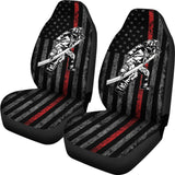 Firefighter Gift American Flag Thin Red Line Fireman Car Seat Covers 212304 - YourCarButBetter
