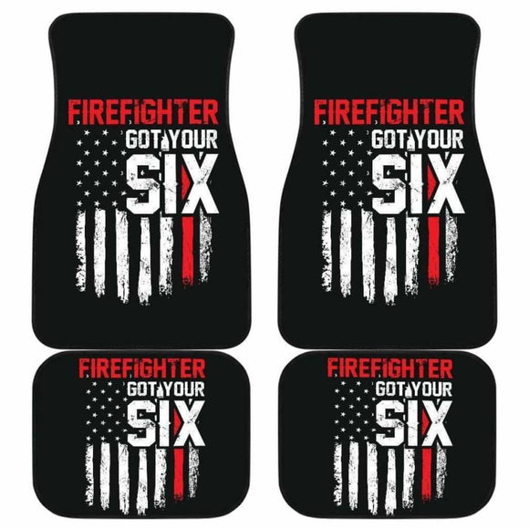 Firefighter Got Your Six Front And Back Car Mats Set Of 4 101211 - YourCarButBetter