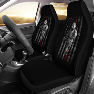 Firefighter Hero American Flag Style Car Seat Covers 211507 - YourCarButBetter