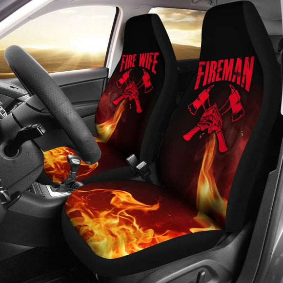 Fireman Fire Wife Car Seat Covers 101819 - YourCarButBetter