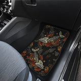 Fish Bones Autumn Leaves Pattern Fishing Car Floor Mats 182417 - YourCarButBetter