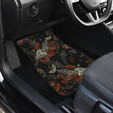 Fish Bones Autumn Leaves Pattern Fishing Car Floor Mats 182417 - YourCarButBetter