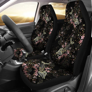 Fish Bones Cherry Blossom Pattern Fishing Car Seat Covers 182417 - YourCarButBetter