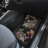 Fish Bones Pink Floral Pattern Fishing Car Floor Mats 182417 - YourCarButBetter