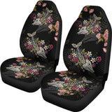 Fish Bones Pink Floral Pattern Fishing Car Seat Covers 182417 - YourCarButBetter