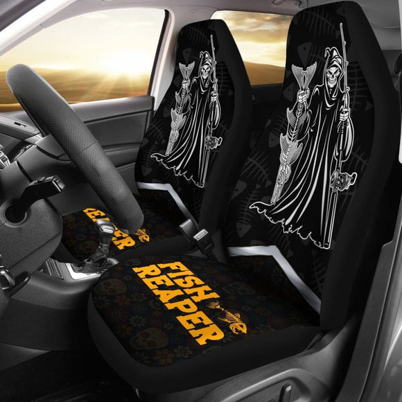 Fish Reaper Angel Of Death Fishing Car Seat Covers 182417 - YourCarButBetter