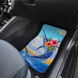 Fishing Car Mats Blue Marlin Mix Hibiscus Car Decor 182417 - YourCarButBetter