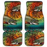 Fishing Car Mats Brook Trout Tied Dye Style Car Decor 182417 - YourCarButBetter