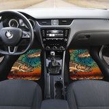 Fishing Car Mats Brown Trout Tied Dye Style Car Decor 182417 - YourCarButBetter