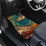 Fishing Car Mats Brown Trout Tied Dye Style Car Decor 182417 - YourCarButBetter