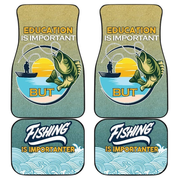 Fishing Car Mats Education Is Important Fishing Is Importanter Car Decor 182417 - YourCarButBetter