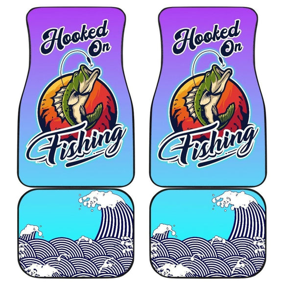 Fishing Car Mats Hooked On Fishing Japanese Graphic Style Car Decor 182417 - YourCarButBetter