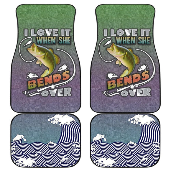 Fishing Car Mats I Love It When She Bends Over Seigaiha Wave Pattern Car Decor 182417 - YourCarButBetter