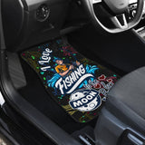 Fishing Car Mats I Love Fishing To The Moon And Back Graphic Art Car Decor 182417 - YourCarButBetter