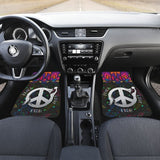 Fishing Car Mats Peace Love Fish Car Decor Hippie Style 182417 - YourCarButBetter